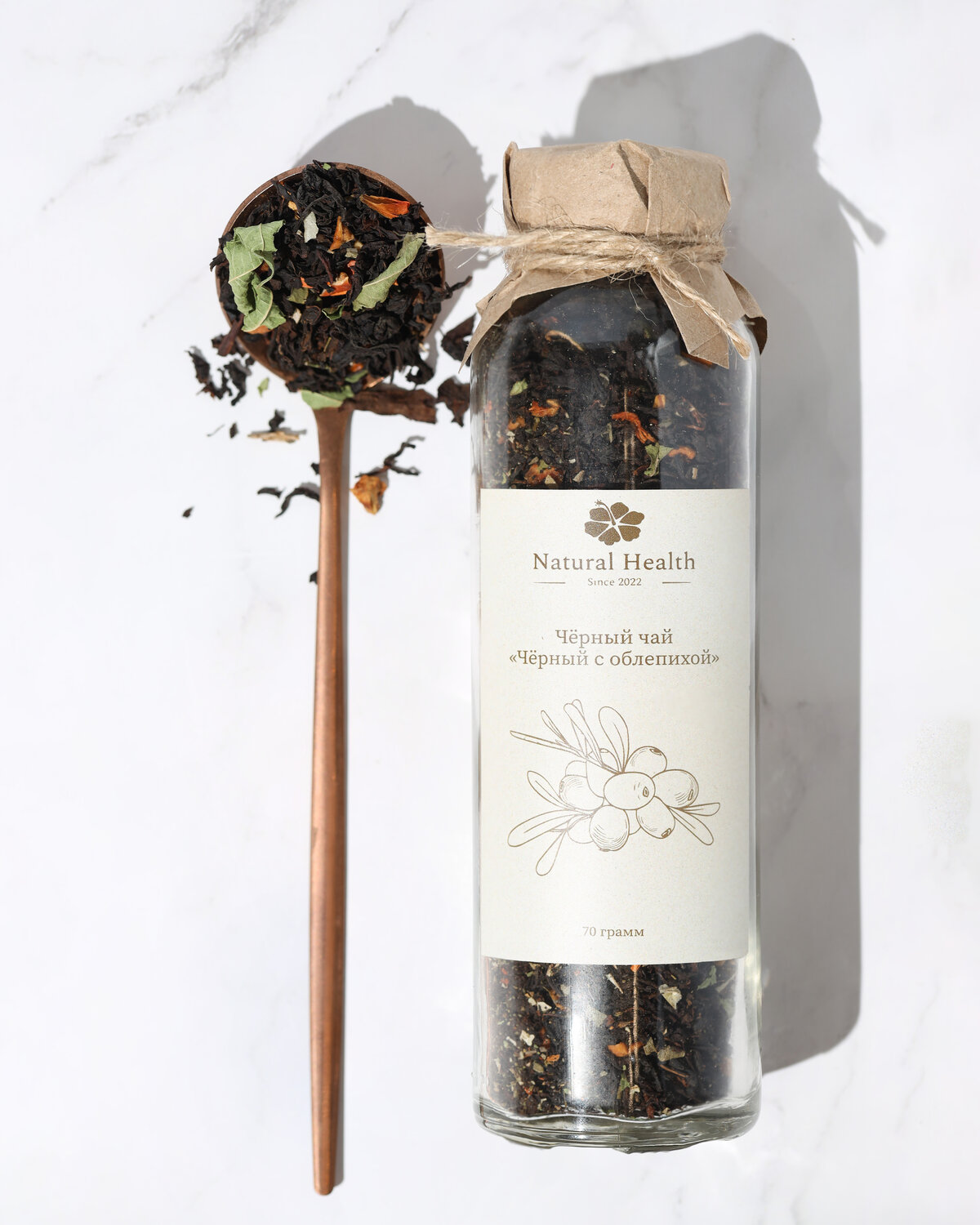 черный чай "таежный сбор", черный чай с мелиссой, чай черный, чай листовой черный, крафтовый чай