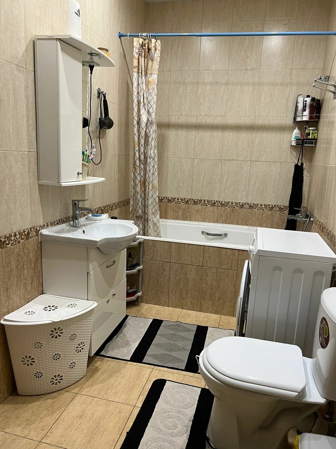 квартира, интерьер, комнатный, двухкомнатная квартира, ванна и туалет