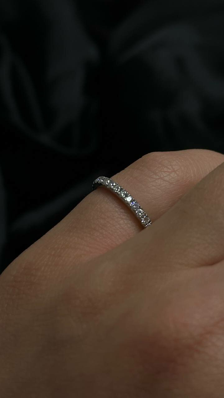 кольцо дорожка с бриллиантами, кольцо дорожка с бриллиантами адамас, кольцо full eternity, кольца дорожки, кольца с фианитами