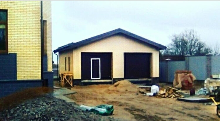 большой гараж из сип панелей, гараж из сип панелей, коттедж, дом, утепление гаража из газобетона