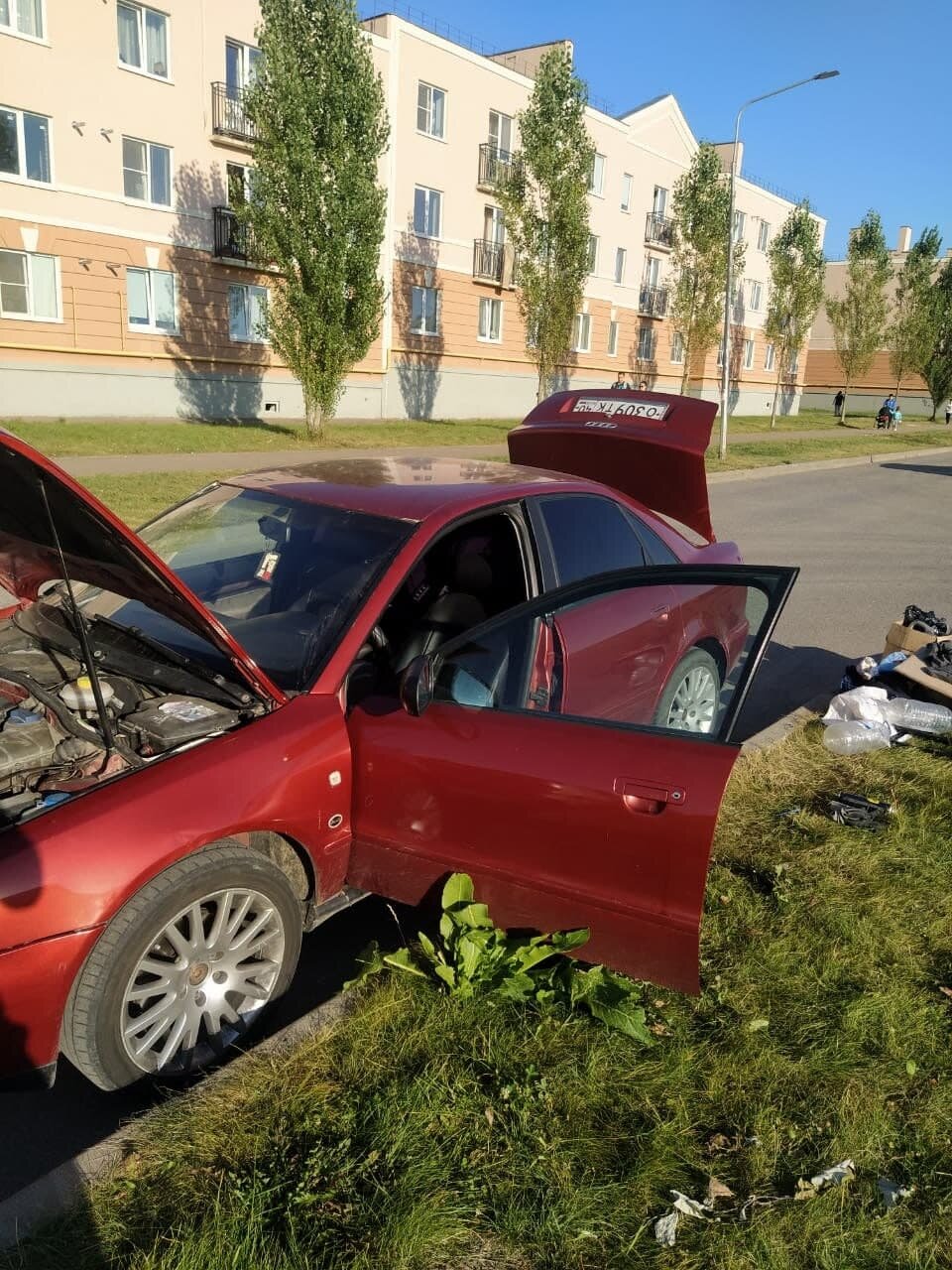 автомобиль, легковой автомобиль, авто, машин, авария красная лада гранта