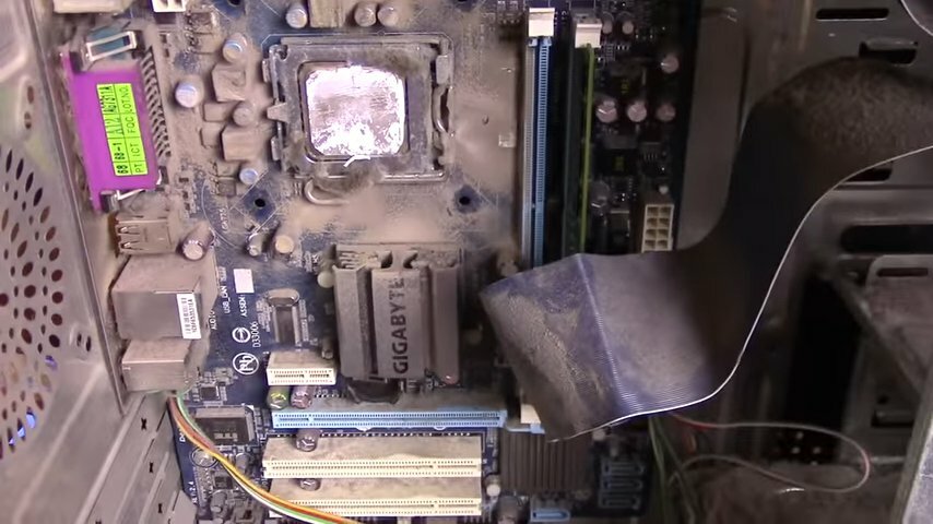 компьютер, материнская плата, i7 4790 материнская плата, материнка asrock h61m-vg3, пыльный процессор