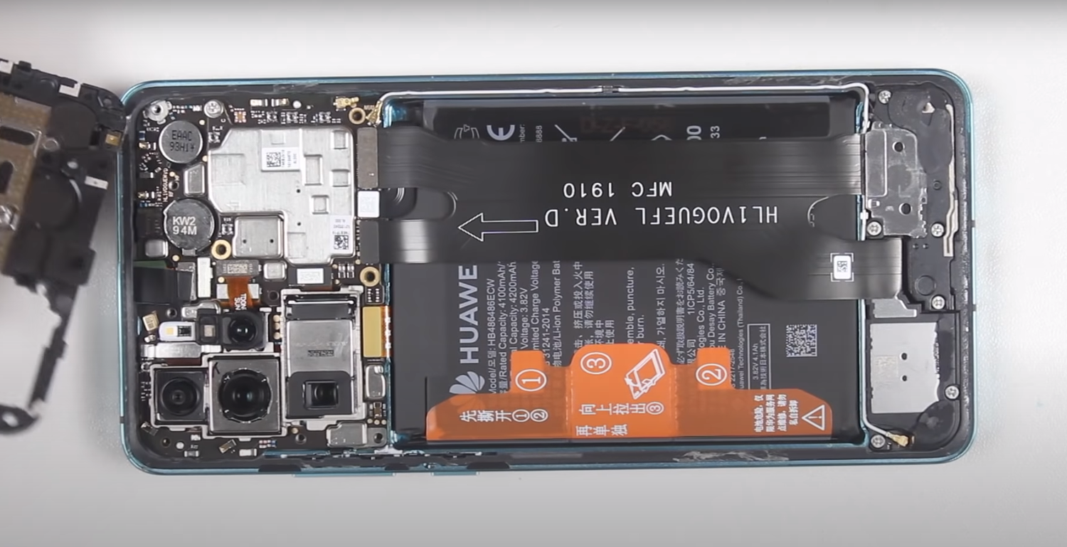 ifixit huawei p30 lite, honor 20s аккумулятор, huawei p40 lite аккумулятор, teardown huawei p40, honor 10i разбор