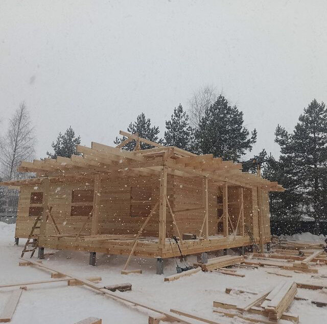 Строительство сруба из бревна