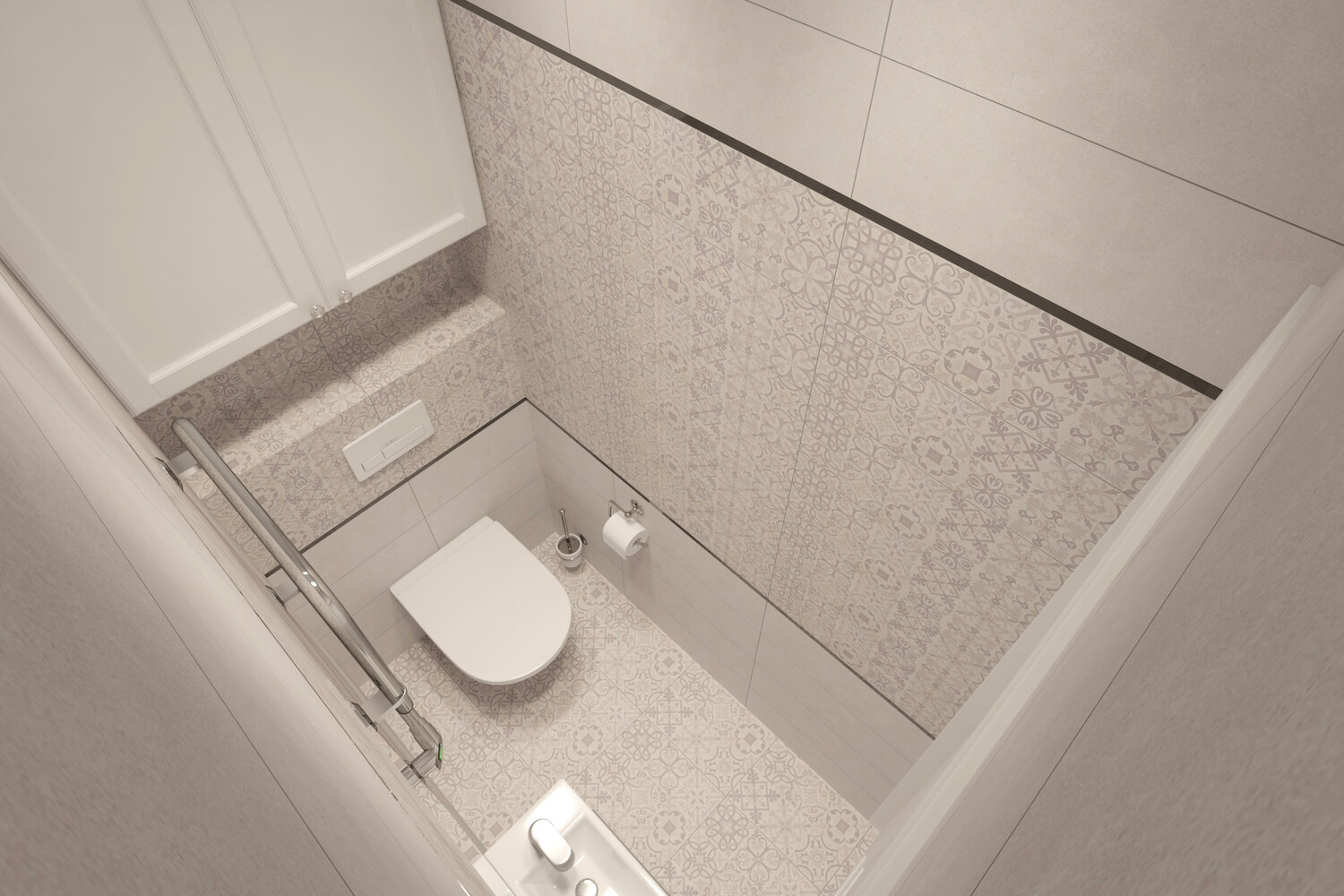 плитка традиция kerama marazzi, керама марацци александрия, совмещенный санузел, ванная комната, дизайн туалета