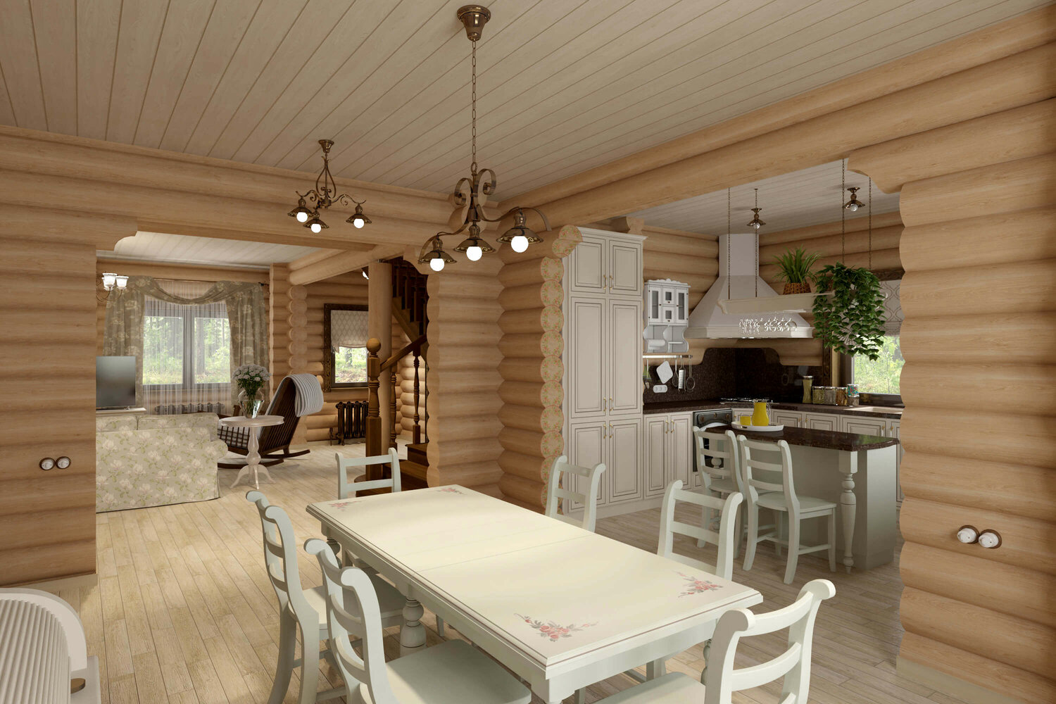 кухня в бревенчатом доме интерьер, баня из оцилиндрованного бревна интерьер, кухня гостиная в деревянном доме, дом оцилиндрованное бревно интерьер, кухни в деревянном доме из бревна