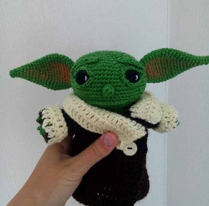 амигуруми бэби йода, малыш йода амигуруми, малыш йода игрушка ручная работа, мягкая игрушка, вязаный йода