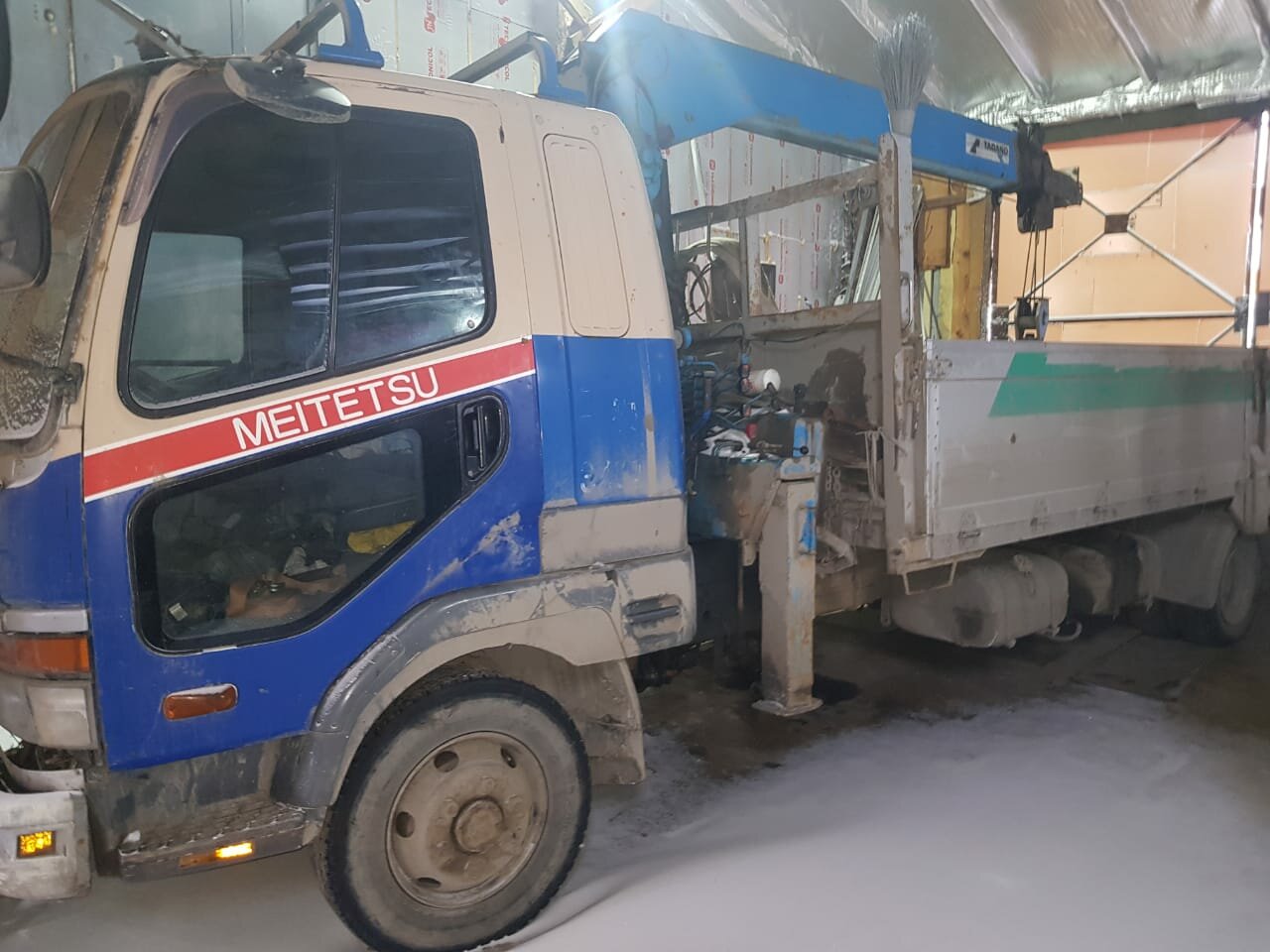 хино рейнджер моя механика, hino ranger манипулятор 1993, митсубиси фусо 1991г, грузовик, ниссан дизель 5 тонн