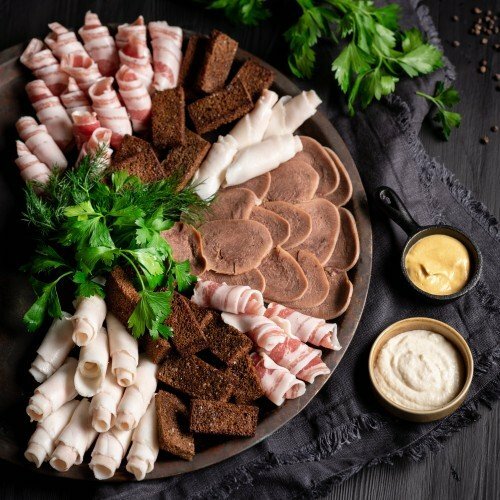 мясная нарезка, мясная тарелка, еда, мясное ассорти, мясная нарезка велес