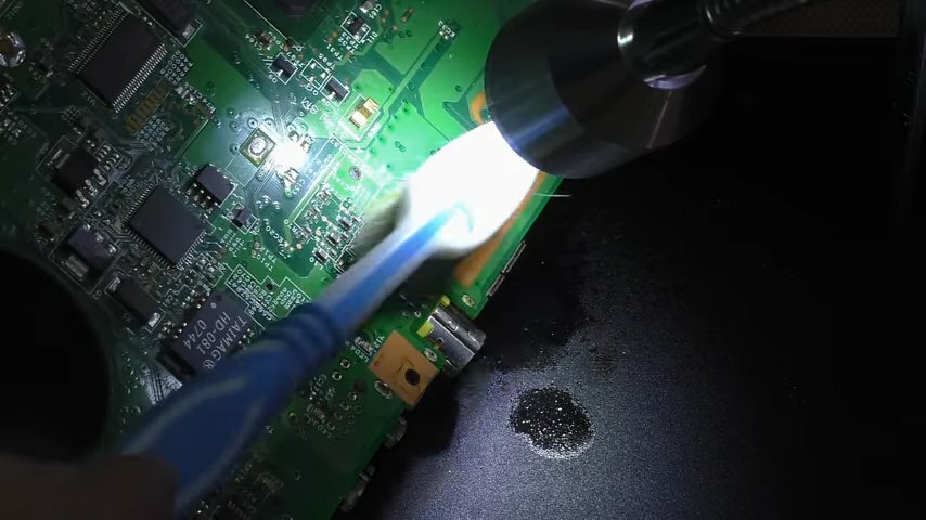 пайка процессора sony playstation 3, пайка, газовые паяльники выпаивать микросхемы, плат, техника
