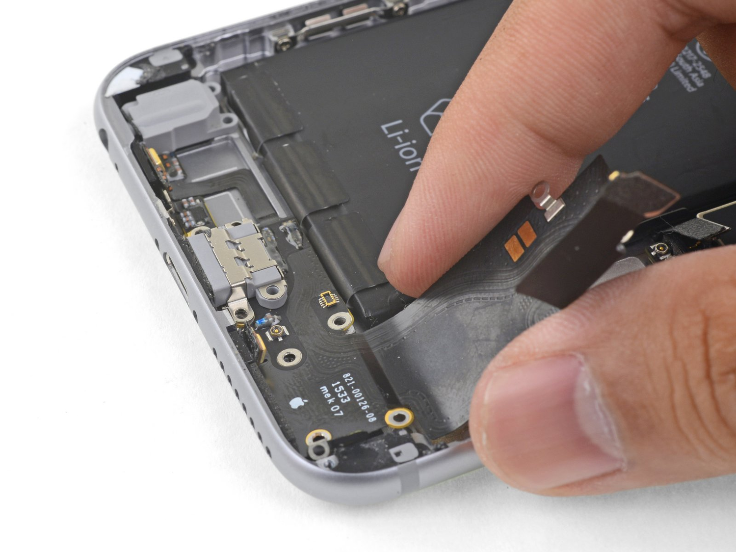 разъём lightning iphone 6s, гнездо iphone 6s, микрофон айфон 6s, микрофон шумоподавления iphone 6s, кнопка выключения звука iphone 6 plus