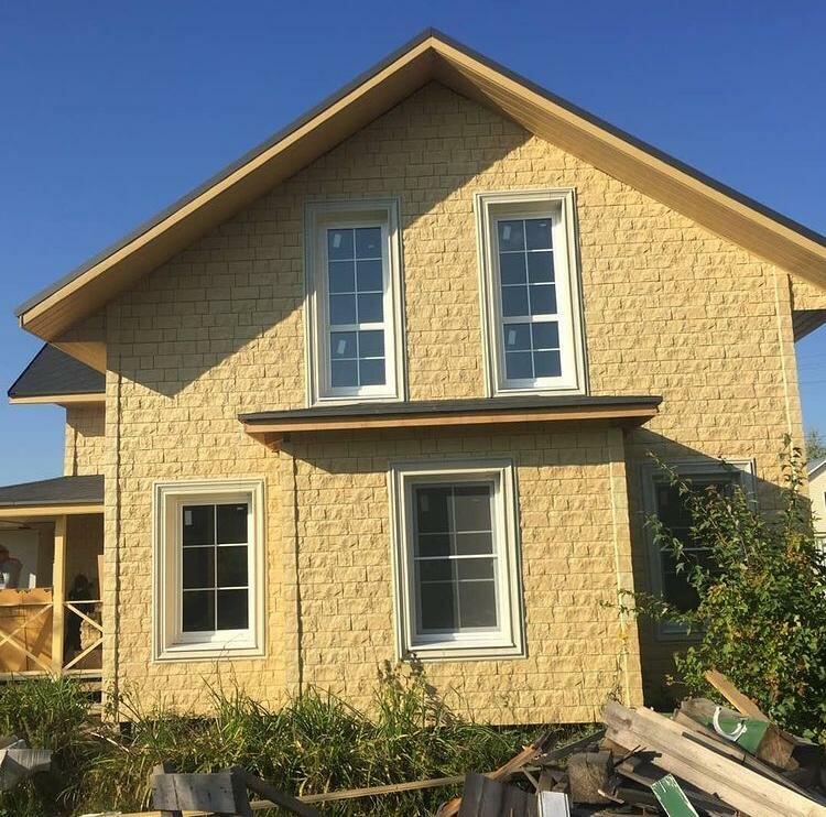 Монтаж фасада из фасадных панелей