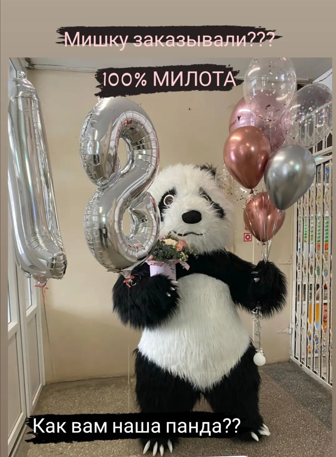 панда, мягкая игрушка, ростовая надувная панда, гигантская панда ростовая, ростовая кукла панда