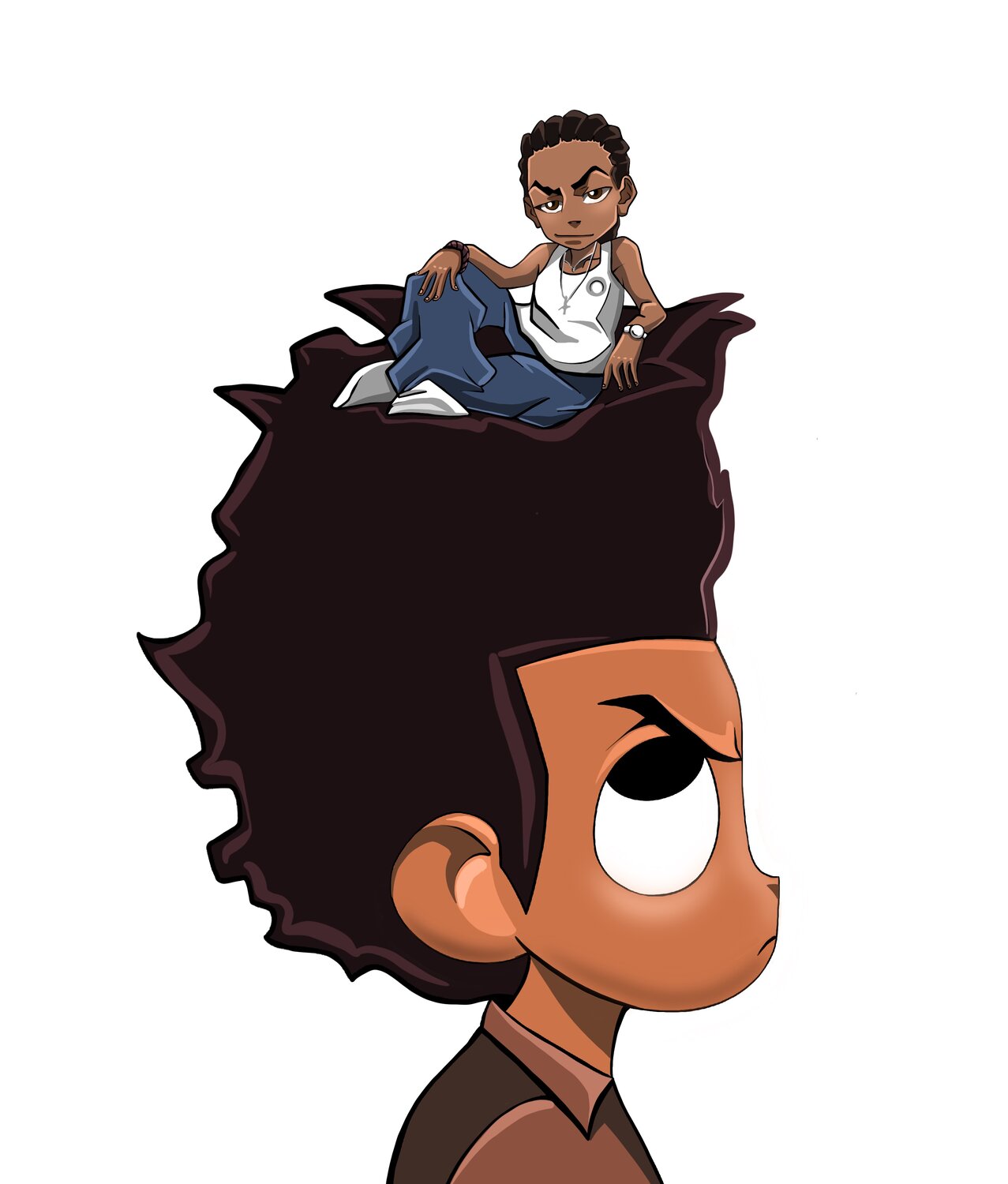 boondocks, boondocks энн, the boondocks персонажи, хьюи фримен гетто, хьюи фримен в полный рост