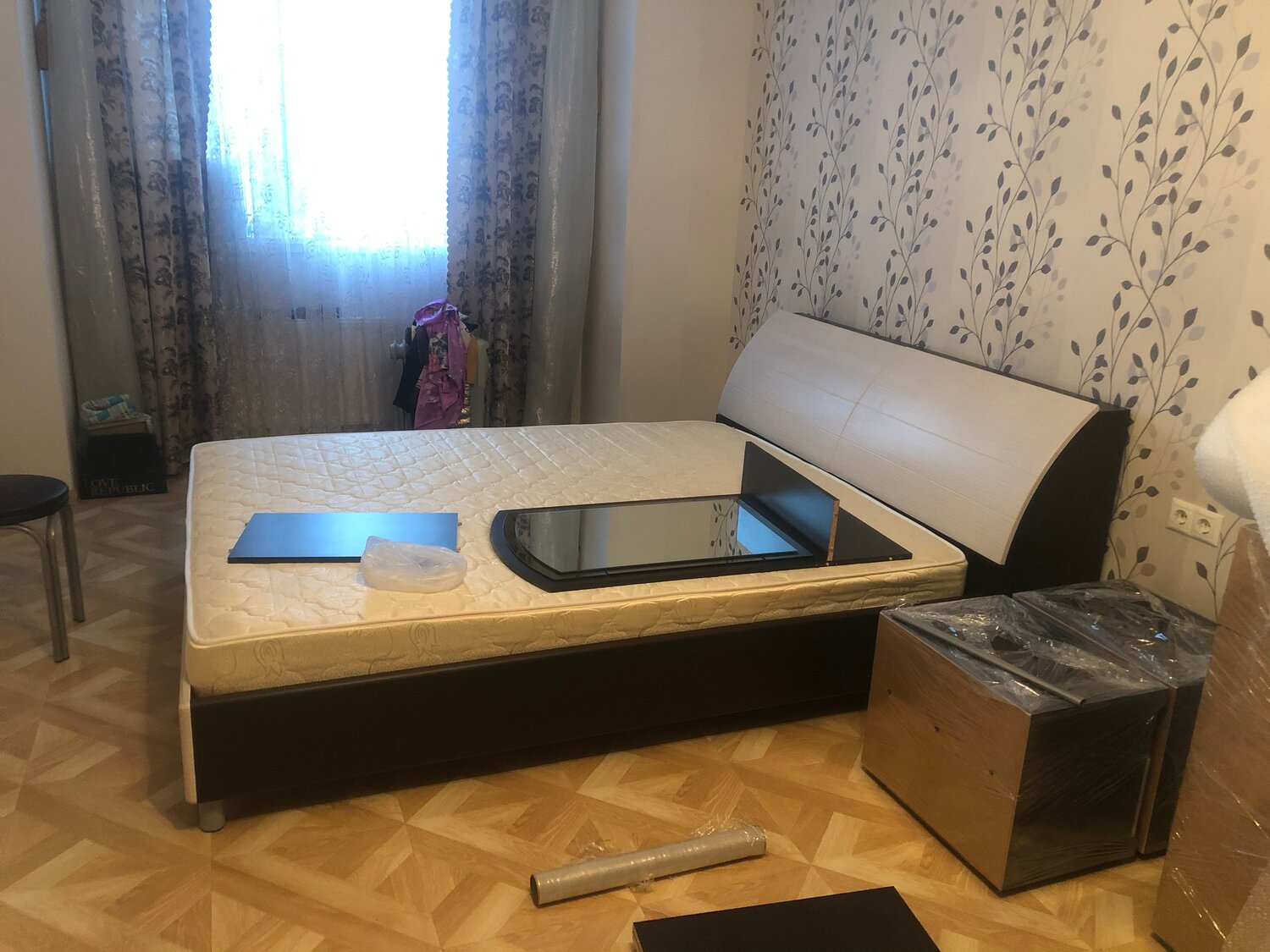 интерьер, квартиры, лазурит кровать, мебель, комната