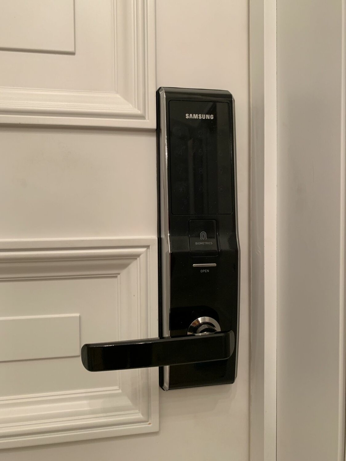 электронный дверной замок, samsung shs h705 / kaadas k9 black, умный дверной замок, замок на входную дверь, дверь с электронным замком