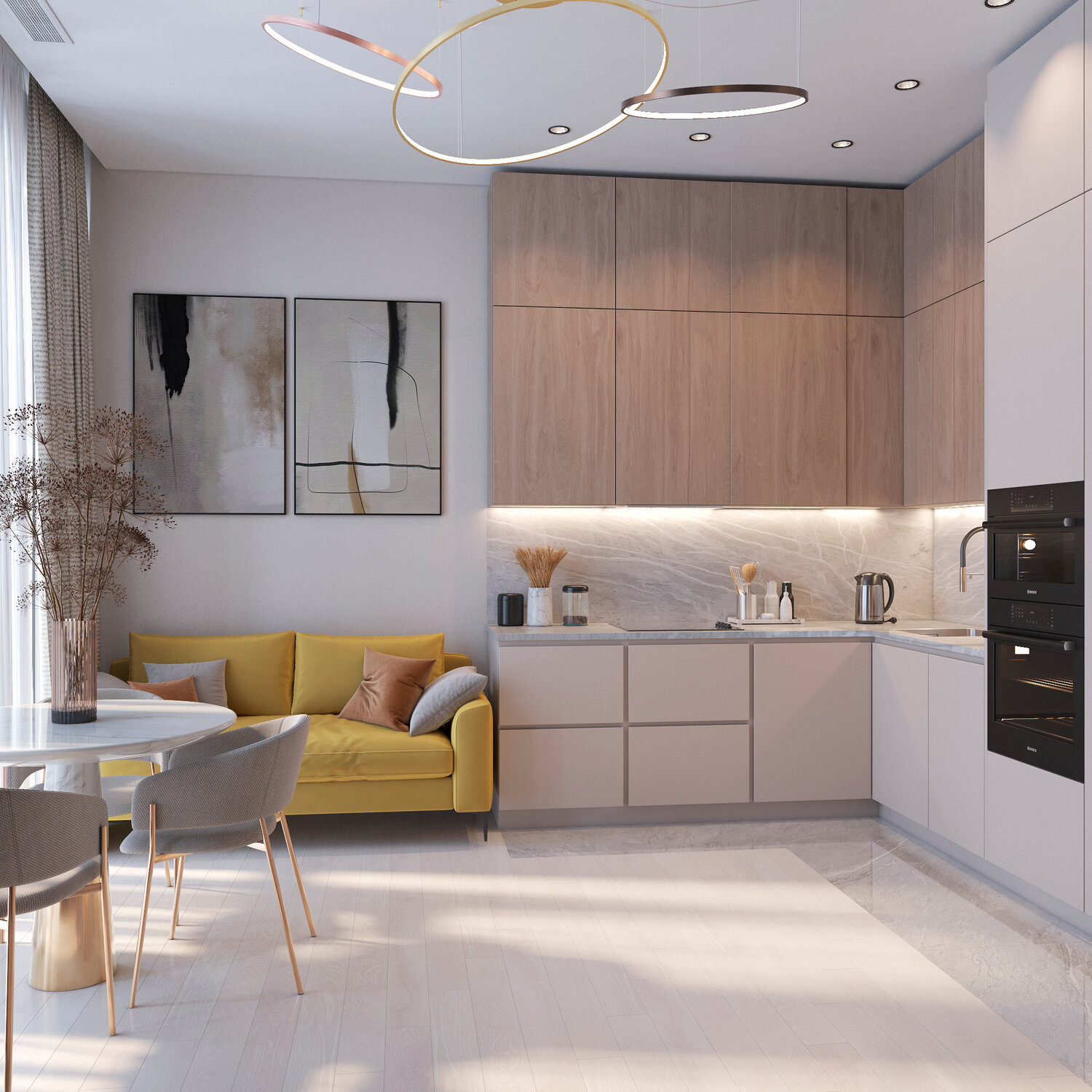 контемпорари 20 м2 кухня гостиная, современная кухня гостиная, дизайн кухни гостиной в современном стиле, кухня гостиная в современном стиле дизайн, дизайн интерьера кухни