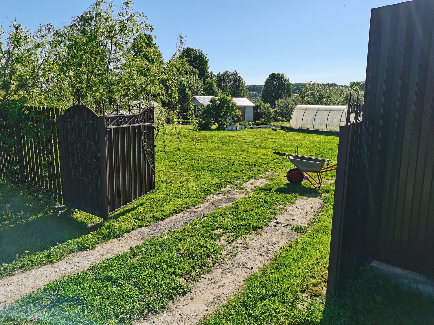 в деревне, участок, дача, изгородь в деревне, земельный участок