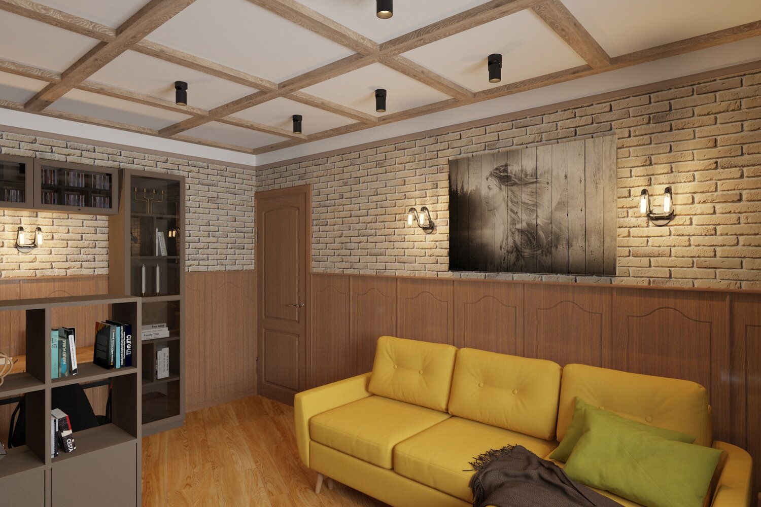 освещение в стиле лофт в интерьере, стиль лофт в интерьере квартиры, гостиная в стиле лофт с рабочей зоной, однушка в стиле лофт, интерьер гостиной лофт