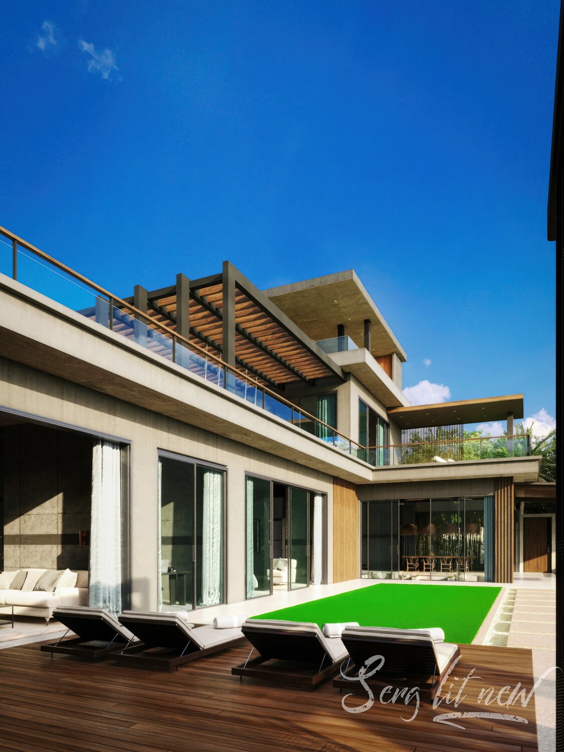 вилла, бассейн в частном доме, дом вилла, дизайн бассейна, виллы с террасой и бассейном