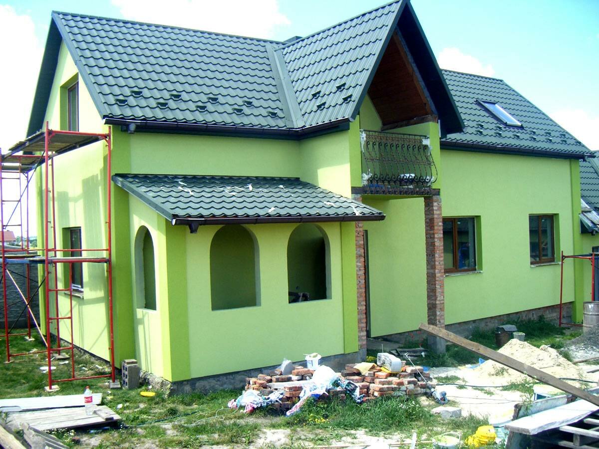 крашеный фасад дома, цвет фасада дома, покраска фасада дома, окраска фасада, фасад дома