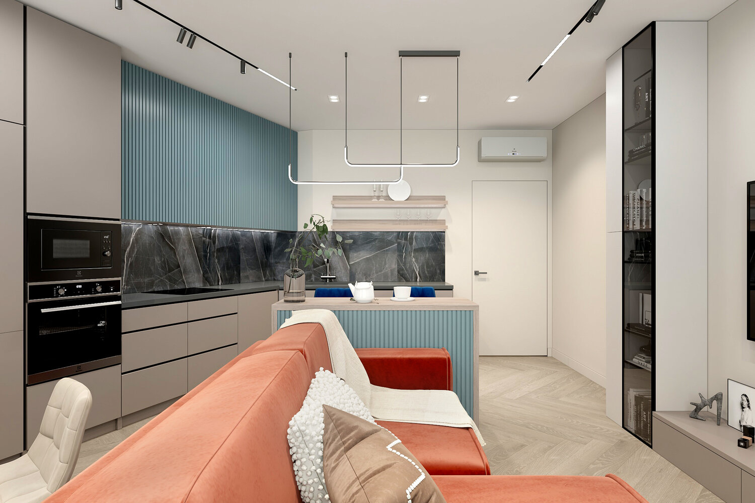 дизайн студии, квартира в современном стиле, квартиры, интерьер студии, интерьер квартиры