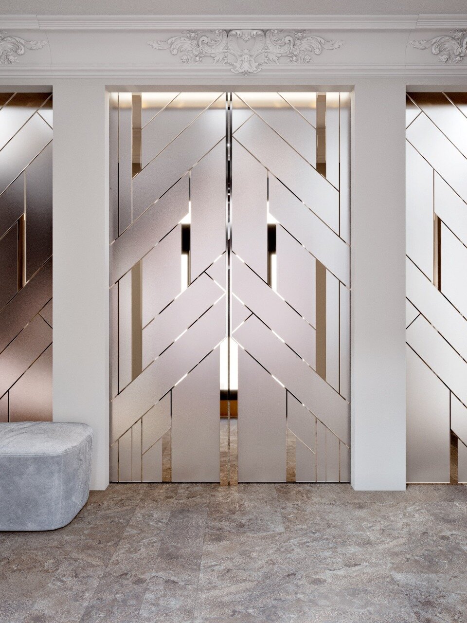 шкаф в стиле ар деко, фальш дверь, раздвижные двери, дверь, шкаф с зеркалом