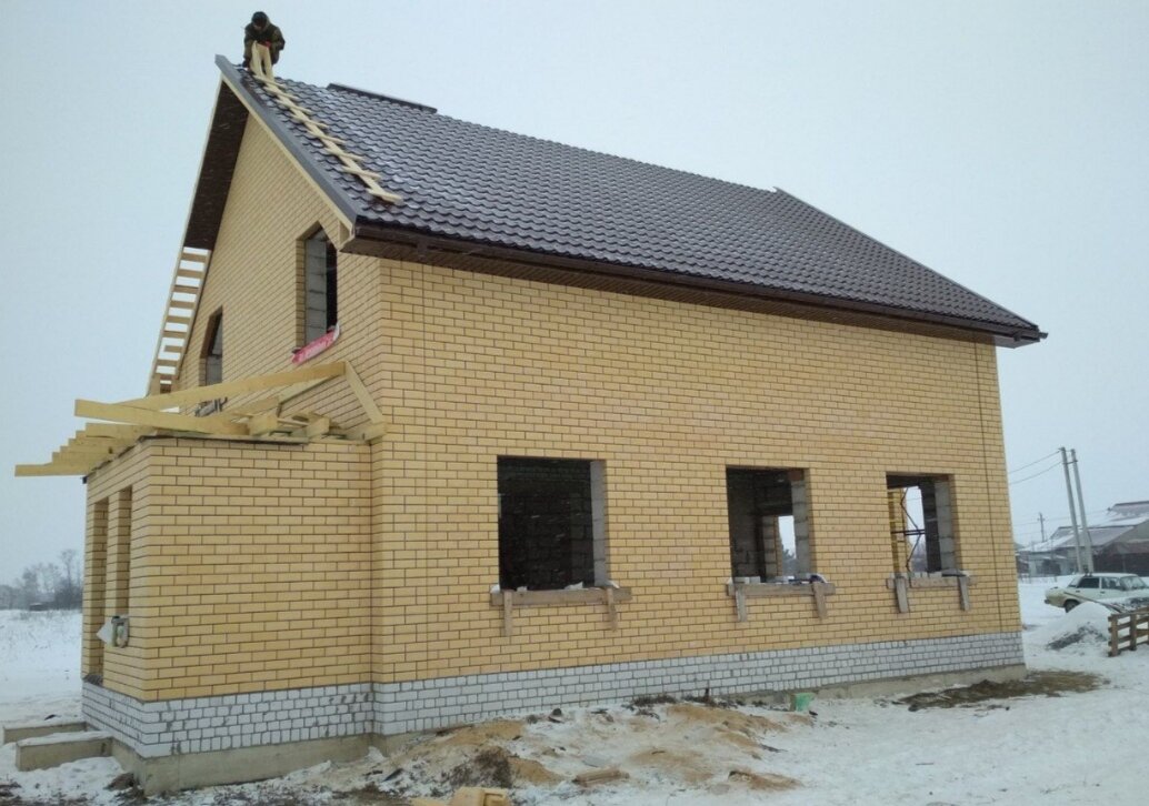 кирпичный дом, кирпич дом, кирпичный коттедж, дом из силикатного кирпича, дом из кирпича