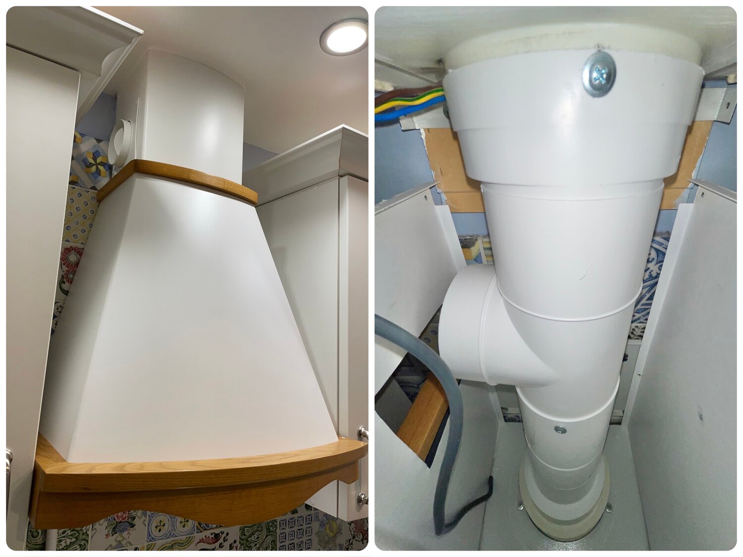 вытяжка, вытяжка для кухни 50 см, монтаж купольной вытяжки, вытяжка для кухни с воздуховодом, воздуховод для вытяжки elikor flat