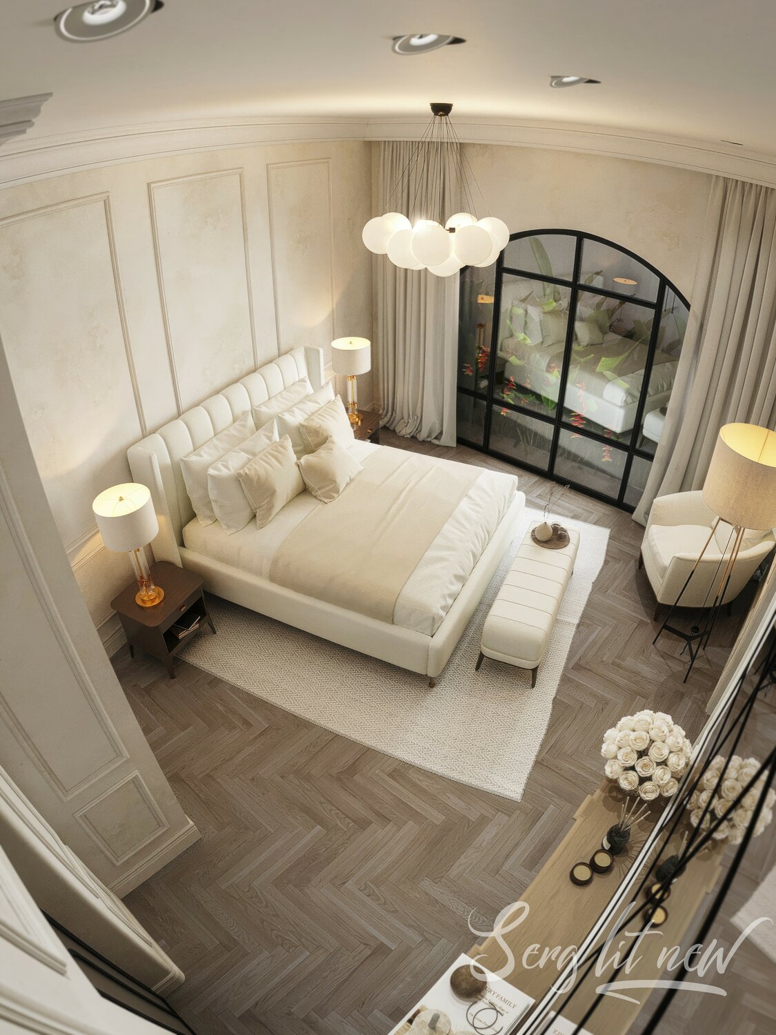 дизайн интерьера спальни, спальня в стиле неоклассика, интерьер спальни в стиле неоклассика, неоклассика спальня, интерьер спальни