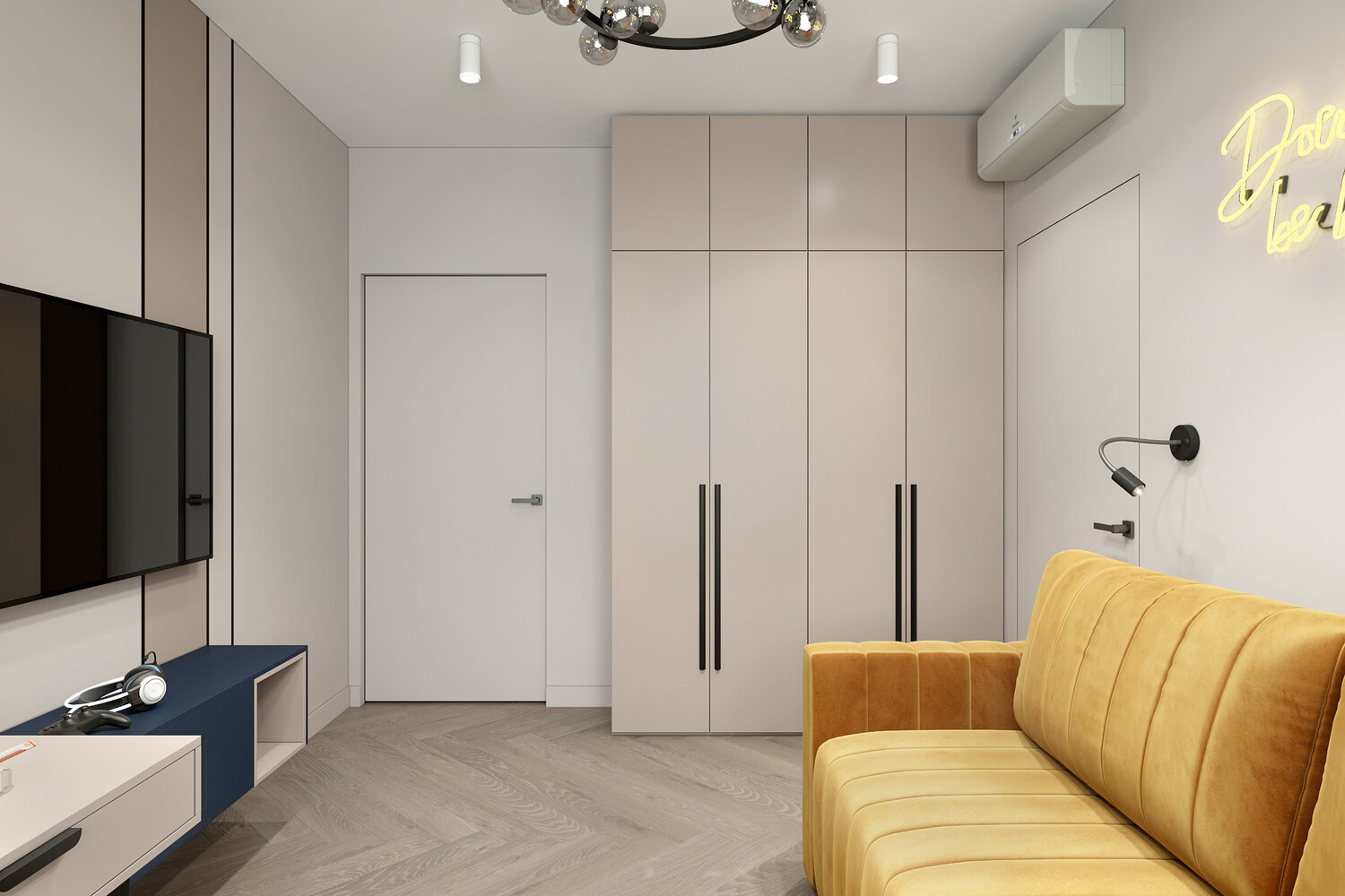 интерьер современной квартиры, современный интерьер, шкаф в стиле минимализм, квартира, квартира интерьер