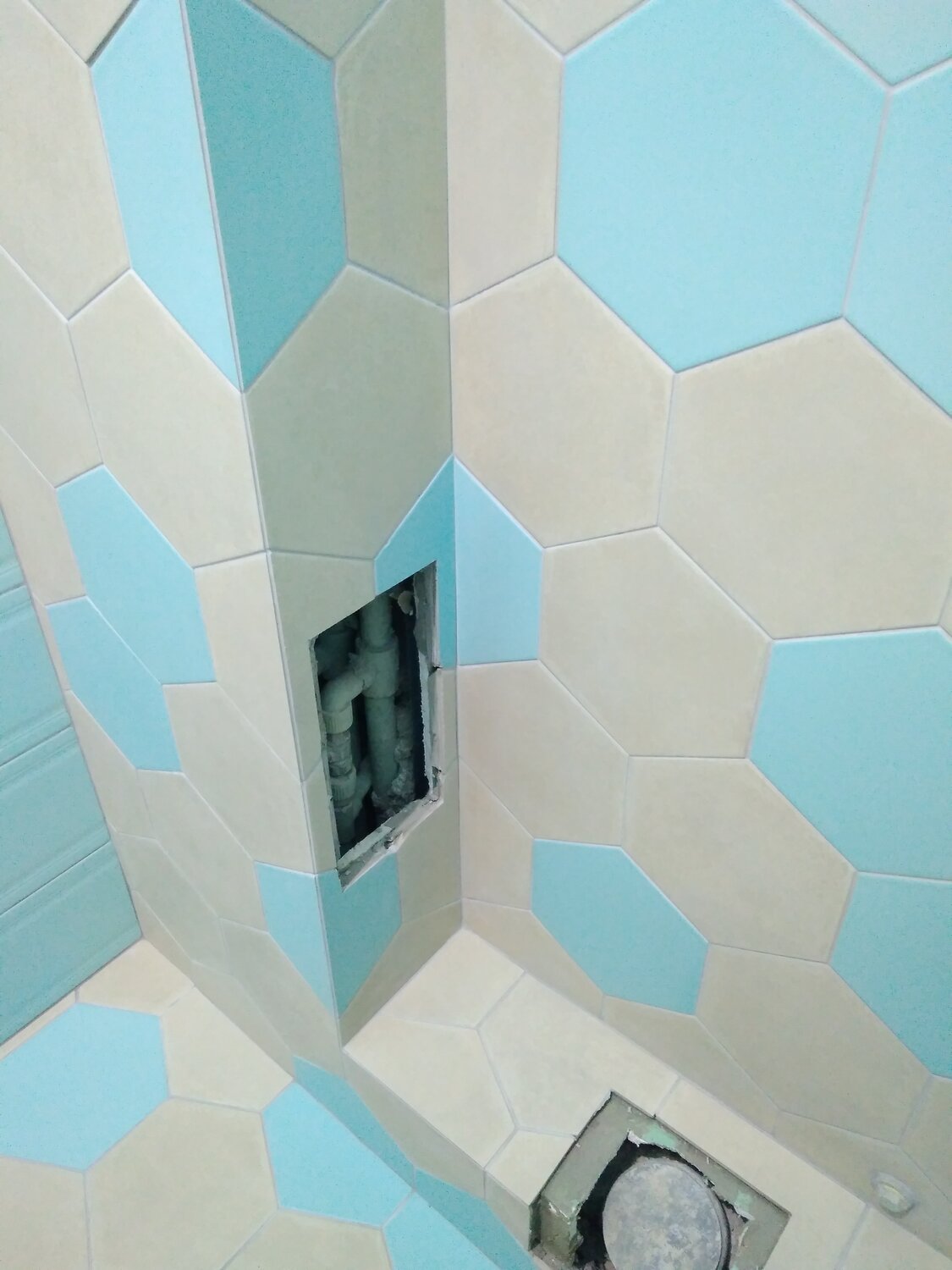 плитка аньет kerama marazzi в интерьере, плитка керама марацци аньет, шестигранная плитка в углу, коллекция аньет kerama marazzi, плитка aqua шестиугольник