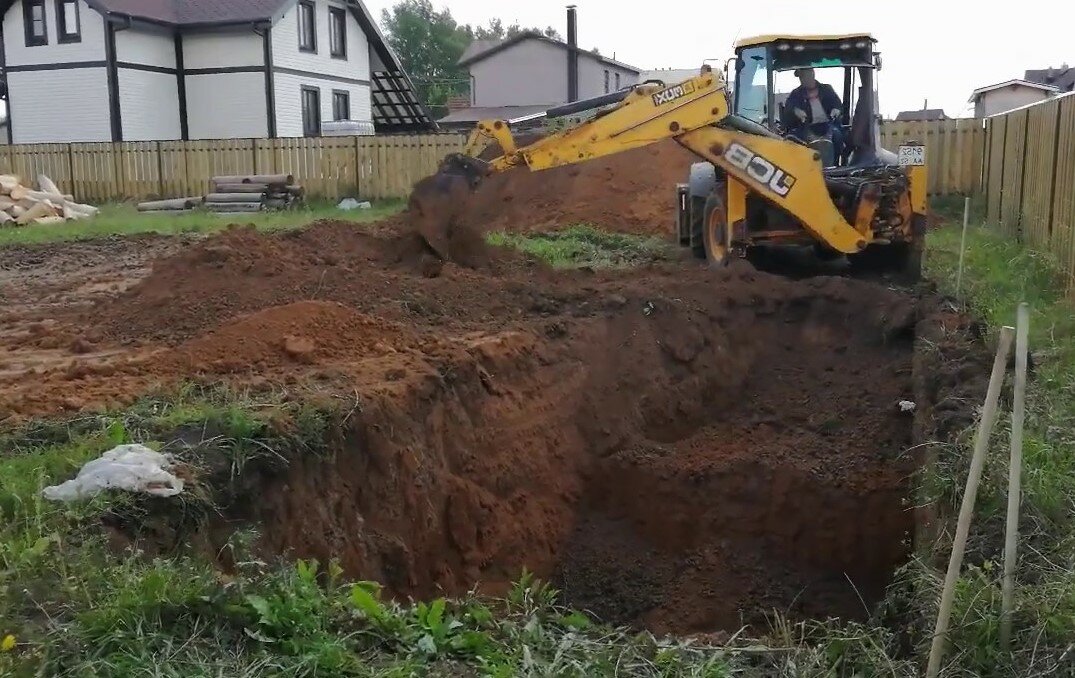 копка траншей экскаватором, копка котлована, мини экскаватор траншея, земляные работы, супесь котлован