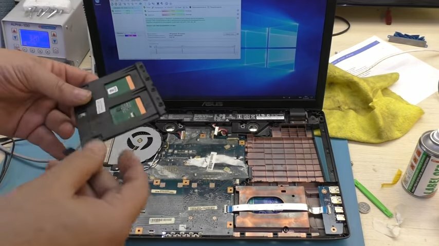 техника, ноутбук, ремонт ноутбука, восстановить ноутбук, asus d540m ноутбук разбор