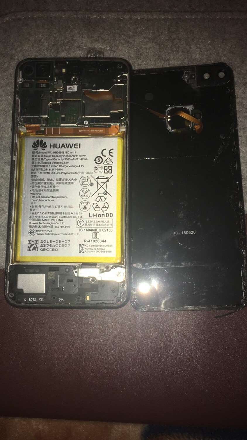 huawei, замена аккумулятора huawei, запчасти хуавей аккумуляторs16046/ef62133, huawei model hb366481ecw, huawei p10