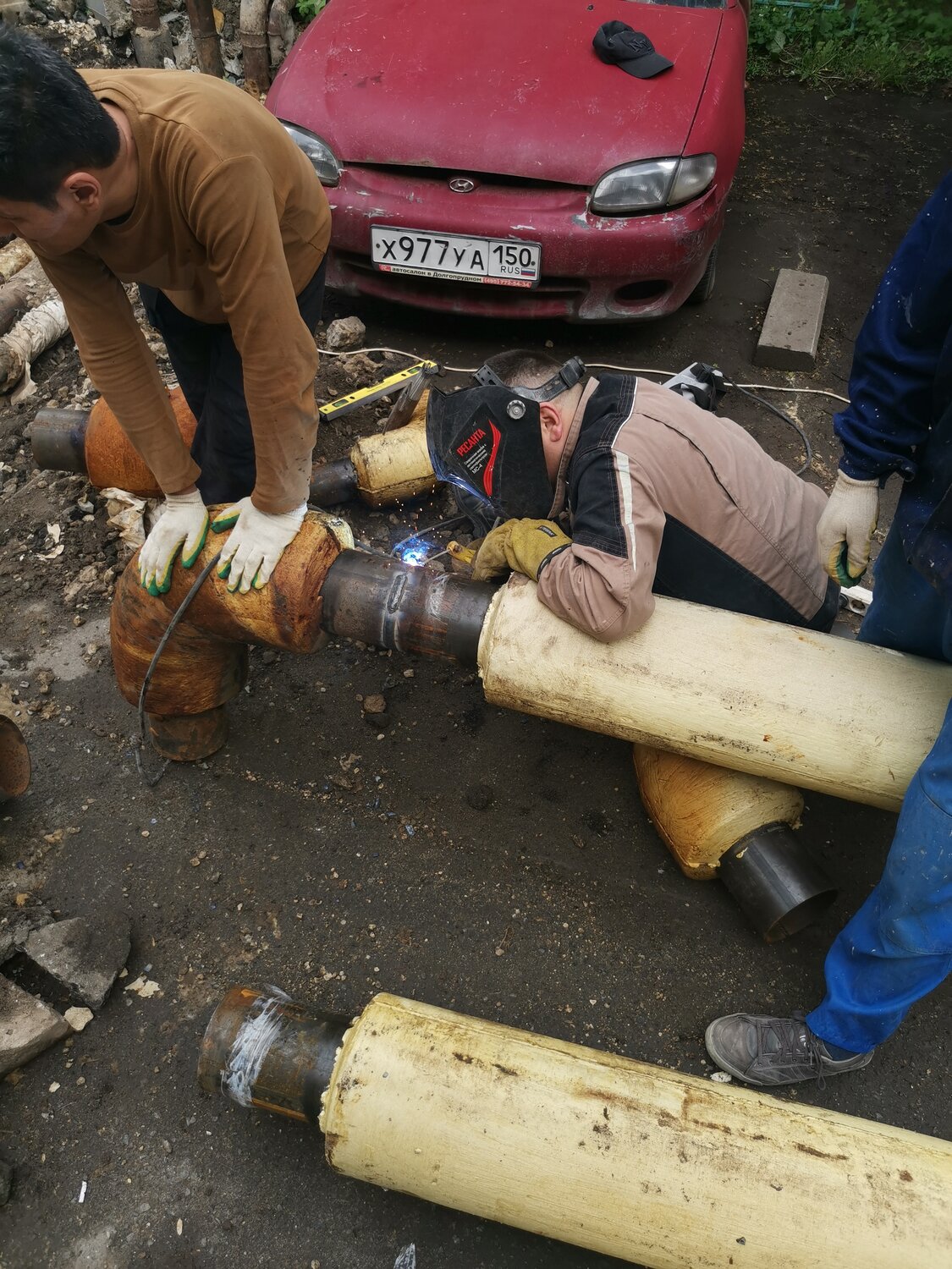 Сварка труб в ппу изоляции