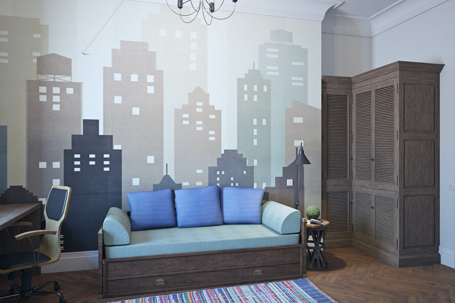 интерьер комнаты, стена детской комнаты для фотошопа, интерьер комнаты подростка, интерьер, интерьер детской комнаты