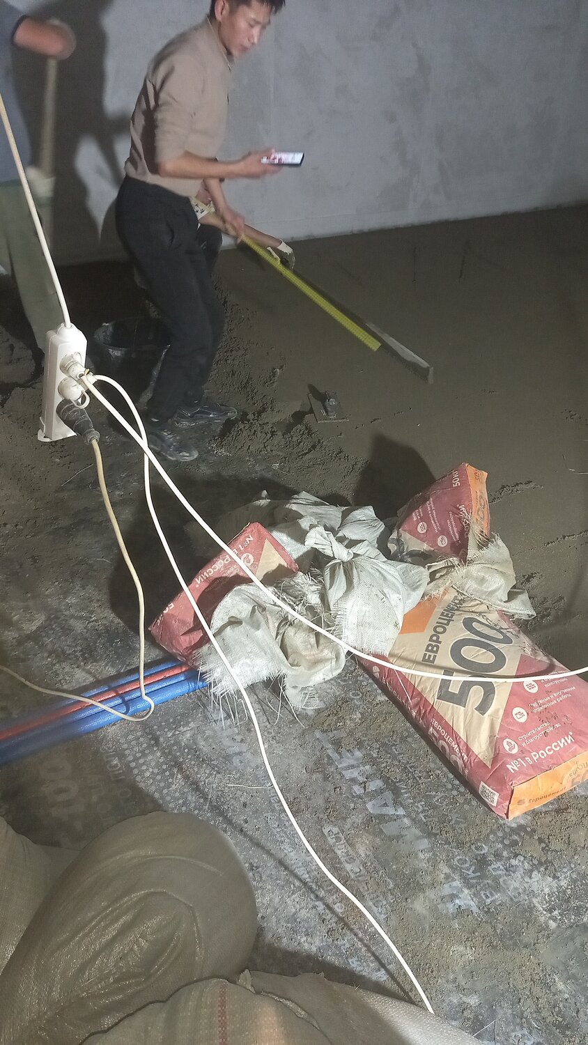 полусухая стяжка, стяжка пола, полусухая стяжка пола, сухая стяжка пола, устройство стяжки пола