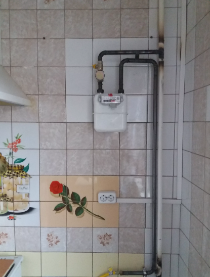 счетчик газа в квартире, газовый счетчик на плиту и колонку, газовый счетчик на кухне, установка газового счетчика, osten газовый счетчик