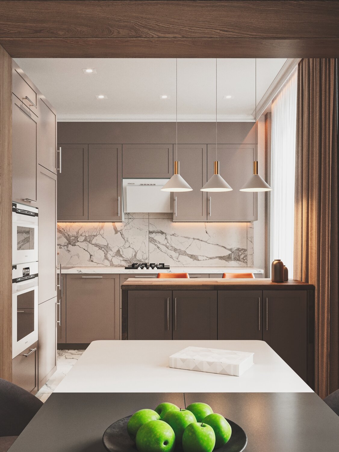 3d визуализация квартиры в скандинавском стиле.