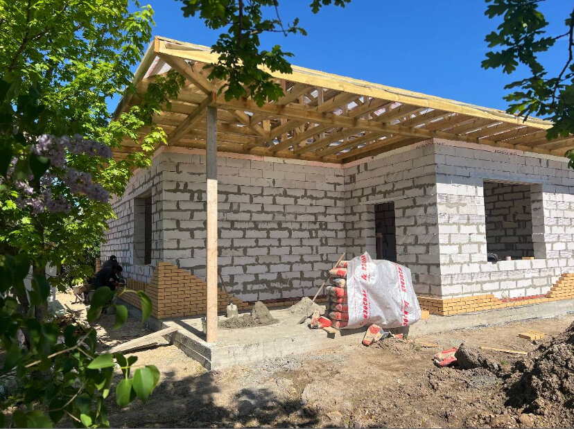 одноэтажный дом из газоблока, одноэтажные дома из газобетона, баня из газосиликатных блоков, одноэтажные дома из пеноблоков, строительство дома из газобетона