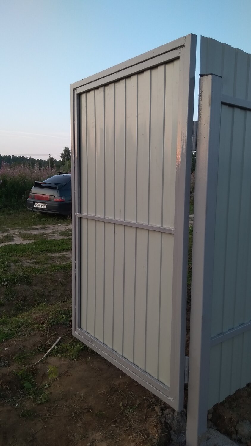 калитка в створке ворот своими руками, калитка, калитка стандарт, ворота для забора из оцинкованного профнастила, калитка на забор из профлиста петли