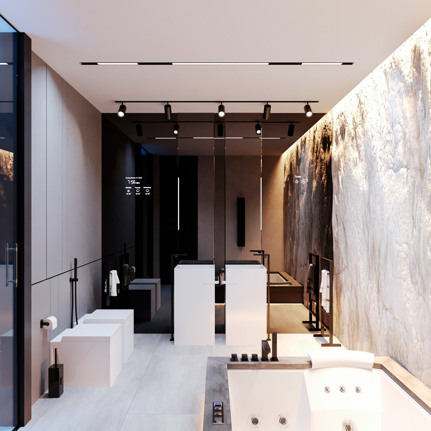 дизайн интерьера, интерьер, общественный туалет интерьер, коридор в стиле минимализм, квартира студия минимализм санузел