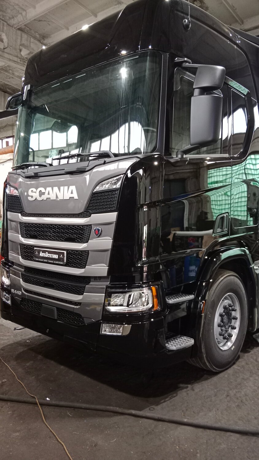 scania, тягач scania, грузовик scania, scania r420 highline, черная скания r440