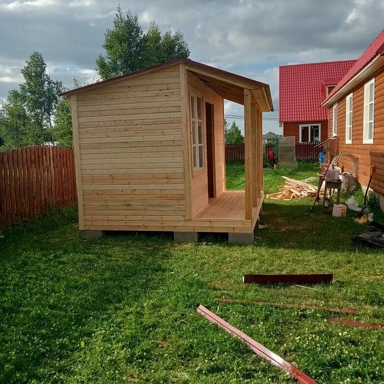хозблок для дачи, дачный домик бытовка, дачный домик, садовый домик, хозблок 3х4 со сборкой на участке