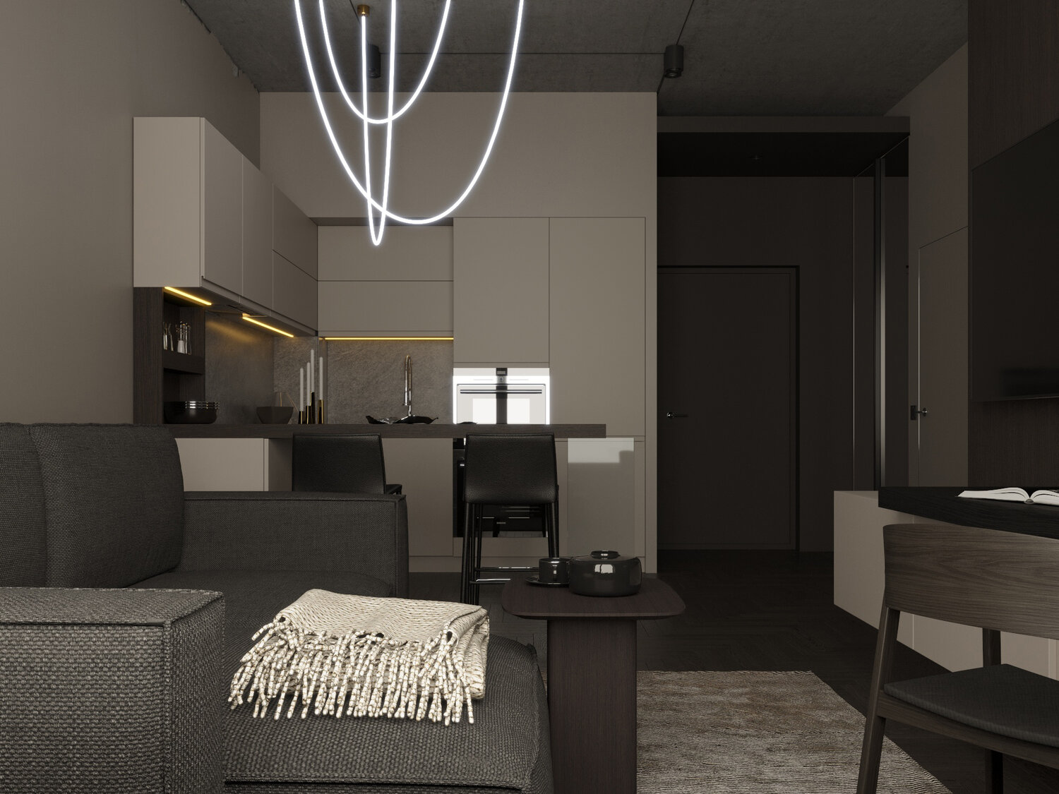 дизайн интерьера студии, красивая визуализация интерьера, дизайн интерьера, дизайн студии, интерьеры квартир