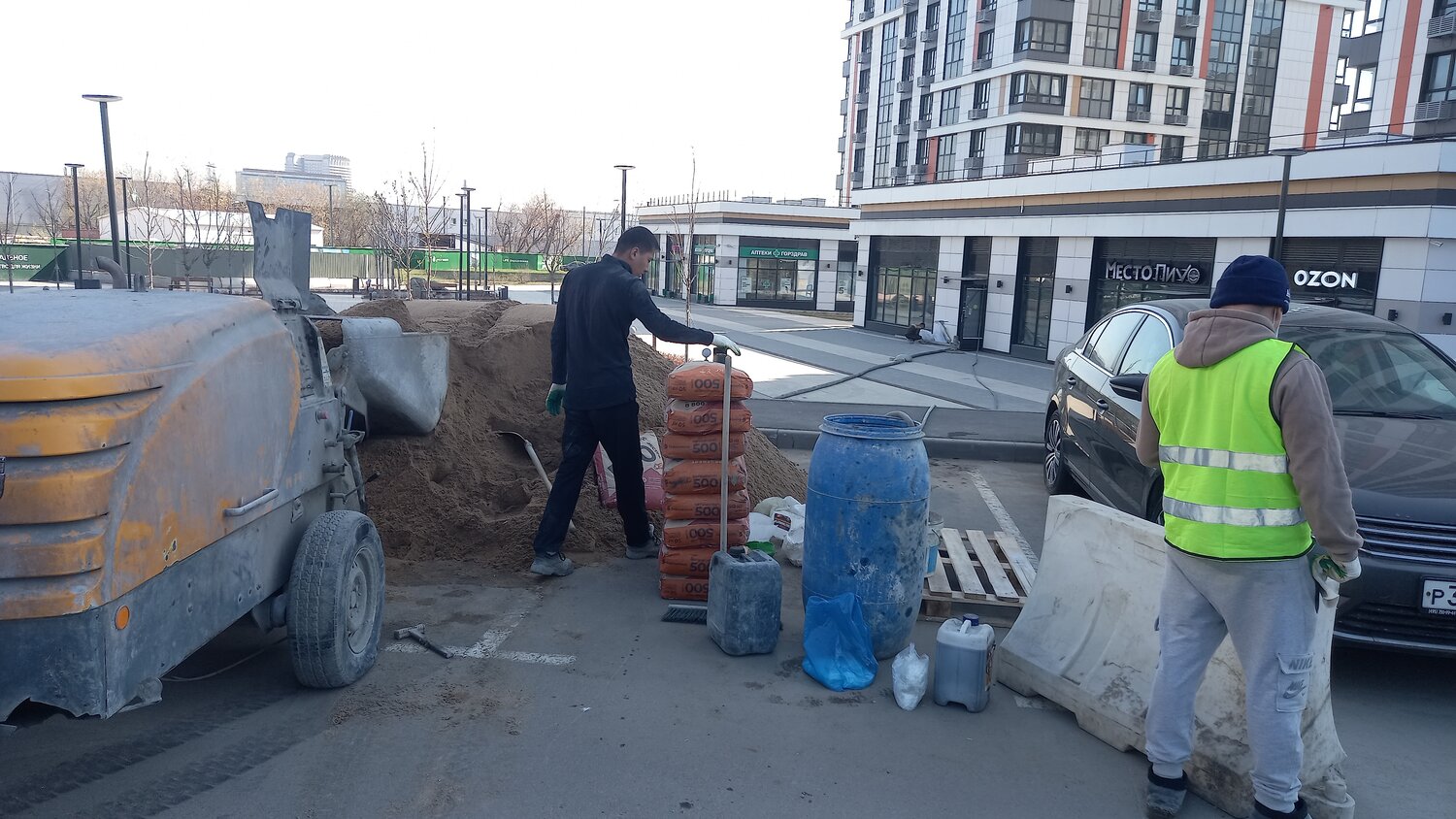 старый асфальт, укладка асфальта, стяжка пола, дорога, тротуар