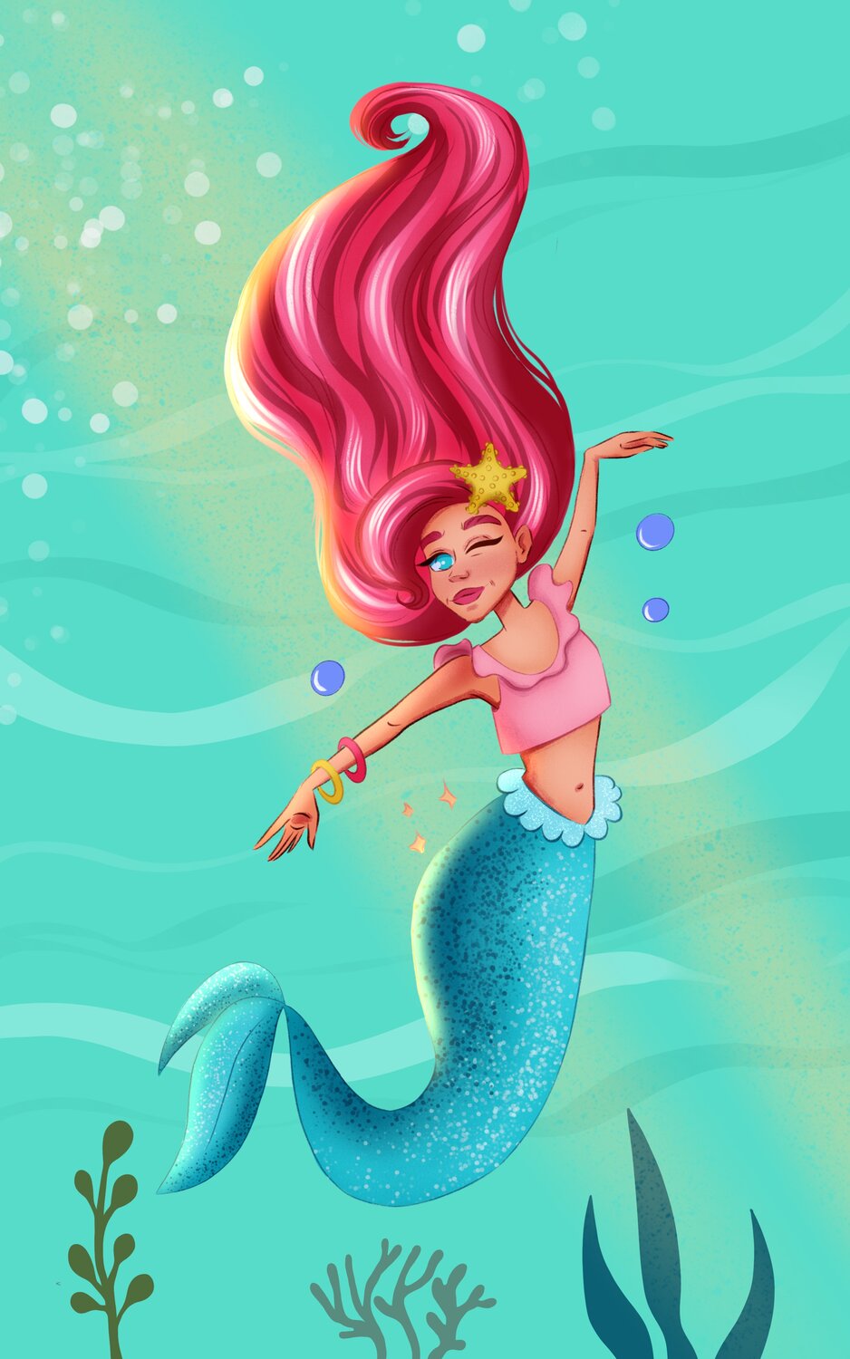 русалочка ариэль, mermaid ariel, русалочка ариэль плывет, мультик русалочка ариэль, the little mermaid