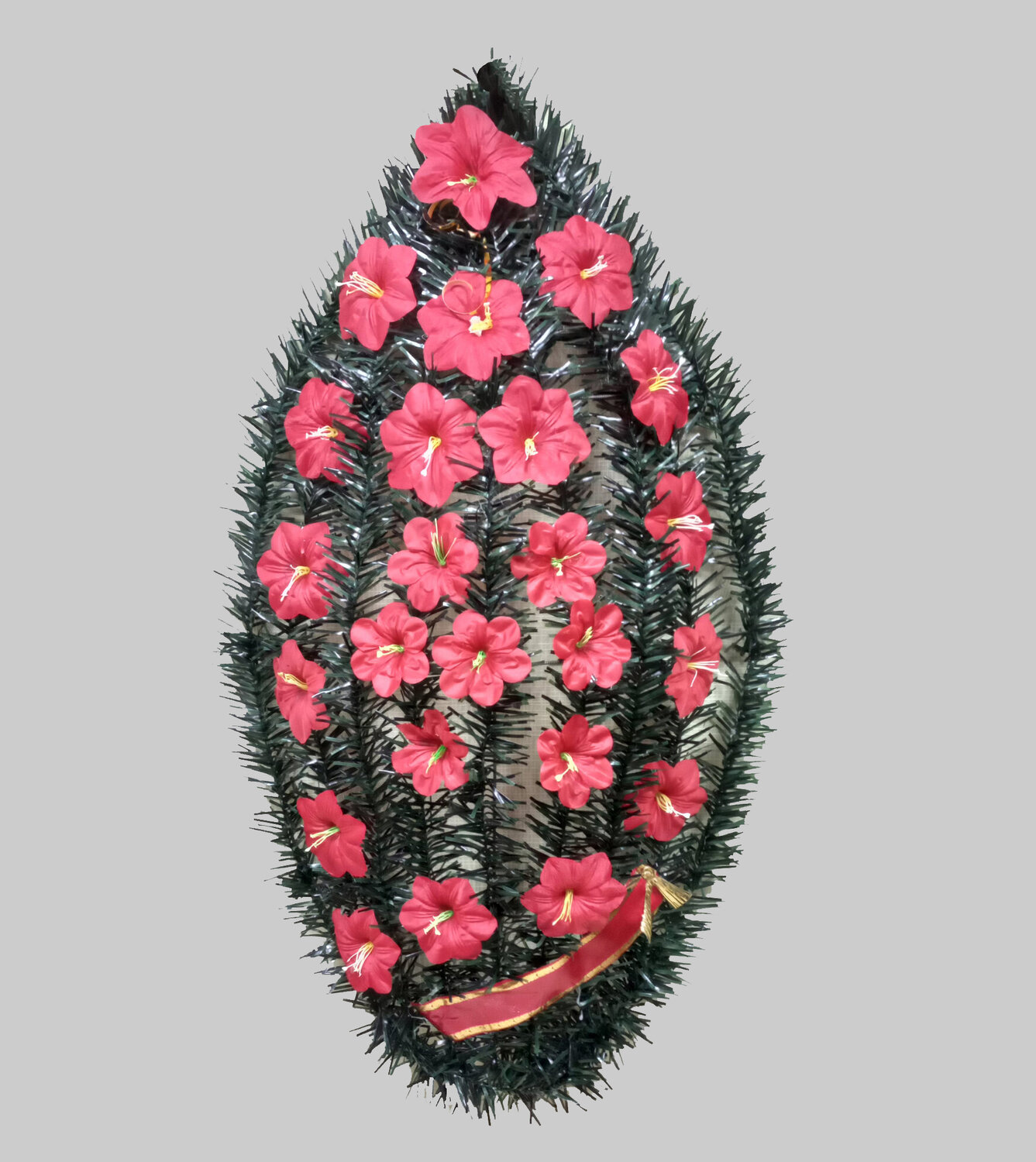 ритуальные венки, ритуальные венки из искусственных цветов, венок ритуальный эконом, венки ритуальные 110см, венок ритуальный овал 100см