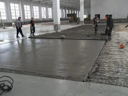 бетонирование промышленного пола, заливка пола бетоном, устройство стяжки пола, укладка бетона, заливка пола